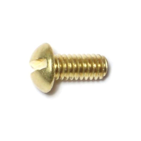 Midwest Fastener #8-32 x 3/8 in Slotted Round Machine Screw, Plain Brass, 40 PK 61771 - main